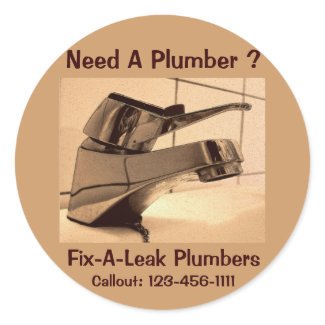 Emergency Plumber Callout Phone Reminder Sticker sticker