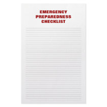 Emergency Preparedness Checklist Stationery