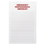Emergency Preparedness Checklist Stationery
