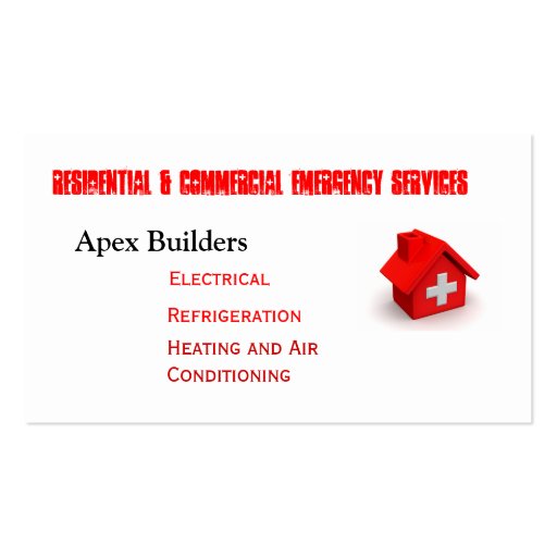 Emergency Service Calls Business Card (front side)