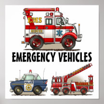 Emergiency Vehicles Poster 1