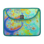 Emerging Galaxies – Teal & Lime Currents Sleeve For MacBooks