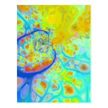 Emerging Galaxies – Teal & Lime Currents Postcard
