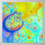Emerging Galaxies – Teal & Lime Currents Print