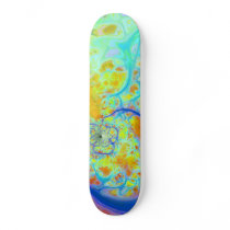 Emerging Galaxies – Teal & Lime Currents Custom Skateboard