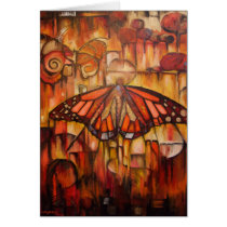 butterfly, butterflies, autumn, fall, season, insect, nature, wild, abstract art, fine art, greeting card, painting, Card with custom graphic design