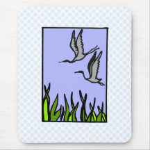 Emil & Emily Egret Mousepad