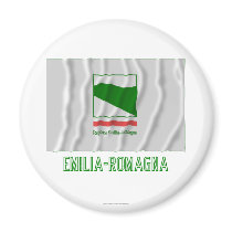 Emilia-Romagna waving flag with name Magnet