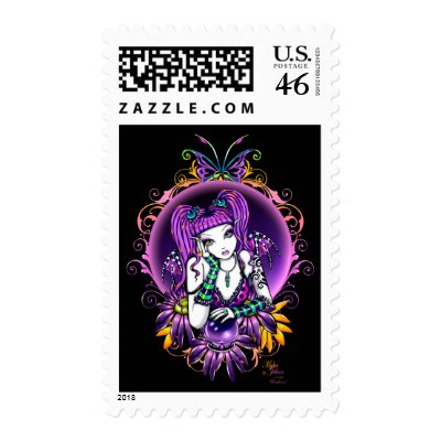 Emilicous Gothic Rainbow Fairy Postage by mykajelina