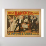 Emily Bancker, 'A Divorce Cure' Vintage Theater Poster