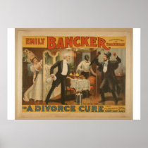 Emily Bancker, 'A Divorce Cure' Vintage Theater Poster
