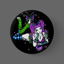 Emily Crystal Ball Rainbow Fairy Button by mykajelina Emily Crystal Ball Rainbow Fairy Button