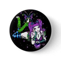 Emily Crystal Ball Rainbow Fairy Button by mykajelina Emily Crystal Ball Rainbow Fairy Button