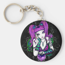 rainbow, emily, crystal, ball, fairy, magic, magical, pigtails, pink, cute, adorable, fantasy, art, fine, gothic, myka, jelina, characters, Keychain with custom graphic design