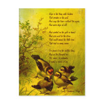 Emily Dickinson Vintage Painted Sparrows Postcard
