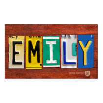 EMILY License Plate Letter Name Custom Sign Poster posters