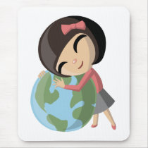 Emily Loves the Earth Mousepad by ButtermilkBiscuits Emily Loves the Earth Mousepad