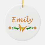 Emily (Orange Butterfly) Ornament