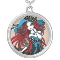 rockabilly, 50s, angel, fairy, tattoo, fantasy, art, myka, jelina, emma, Necklace with custom graphic design
