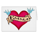 Emma - Custom Heart Tattoo T-shirts & Gifts cards by customtattoogifts Emma - Custom Heart Tattoo T-shirts & Gifts cards