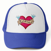 Emma - Custom Heart Tattoo T-shirts & Gifts hats by customtattoogifts Emma - Custom Heart Tattoo T-shirts & Gifts hats