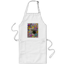 Emma in Butterflies I - Gray Tabby Kitten Aprons