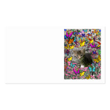 Emma in Butterflies I - Gray Tabby Kitten Business Card Templates