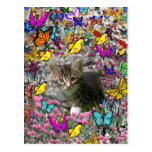 Emma in Butterflies I - Gray Tabby Kitten Postcards