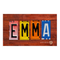 EMMA License Plate Letter Name Custom Sign posters