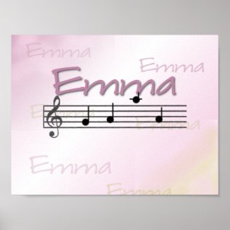 Emma Musical Name Nursery Room Poster print