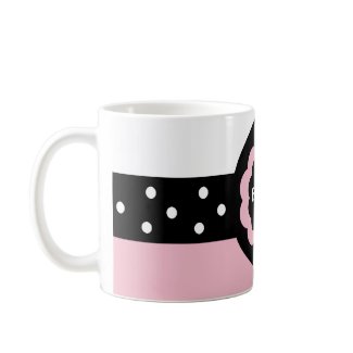 Emma Pink and White Dotted Mug - Personalize It! mug