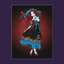 Emma Rockabilly Swallow Tattoo Angel Postcard postcards