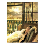 Emmeline Daydreaming in Gold and Yellow Postcards