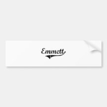 Emmett Classic Style Name Bumper Sticker