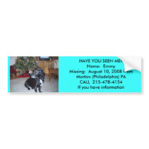 Emmy Missing Bumpersticker bumper stickers