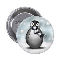 Emmy the Emperor Penguin - Button