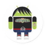 Emo Andy the Android Round Sticker
