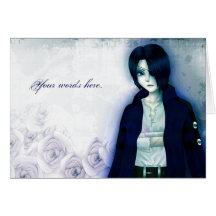 Emo anime boy Customizable card