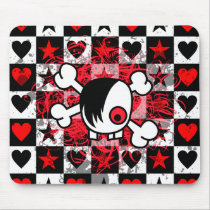 Emo Boy Scene Kid Skull mousepads