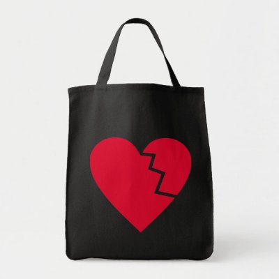 Emo Broken Love Heart Tote Bag