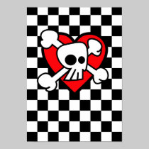 Emo Cartoon Skull Checkers posters