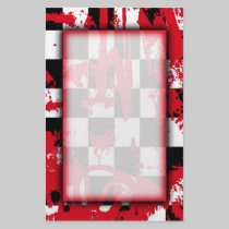 Emo Checker Splatter Stationery