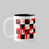 Emo Checkerboard Paint Splatter mugs