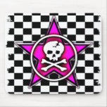 Emo Checkerboard Star & Skull mousepads