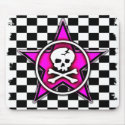 Emo Checkerboard Star & Skull mousepads by Artamatik Emo Checkerboard Star & Skull mousepads