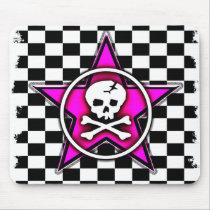 Emo Checkerboard Star & Skull mousepads