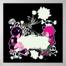 emo deep thoughts vector illustration poster