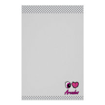 Emo Eye Heart I Love Arcades Customized Stationery