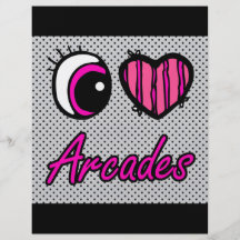 Emo Eye Heart I Love Arcades Flyers