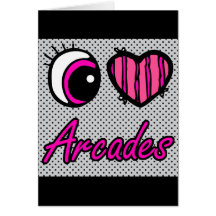 Emo Eye Heart I Love Arcades Greeting Card